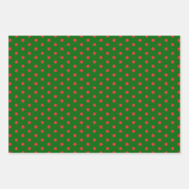 Vakantie Feestelijke Green Polka Dot Wrapping Pape Inpakpapier Vel