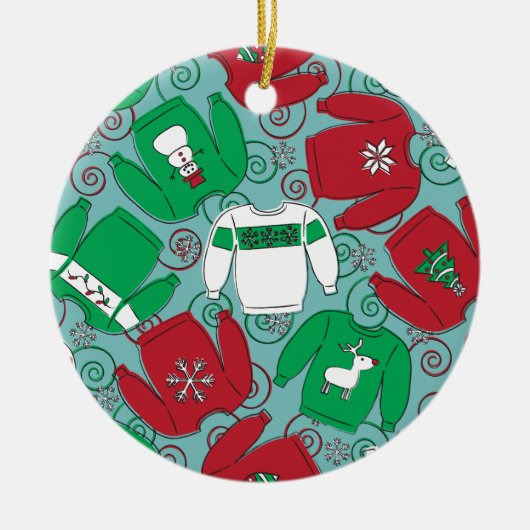 Vakantie Feesttruien Keramisch Ornament (Voorkant)