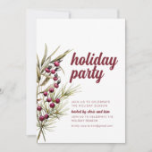 Vakantie feestuitnodiging met groene bessen kaart (Voorkant)