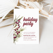 Vakantie feestuitnodiging met groene bessen kaart