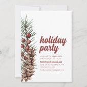 Vakantie feestuitnodiging met groene bessen kaart (Voorkant)