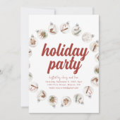 Vakantie Feestuitnodiging met Ornamenten Kaart (Voorkant)