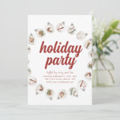 Vakantie Feestuitnodiging met Ornamenten Kaart (Staand voorkant)