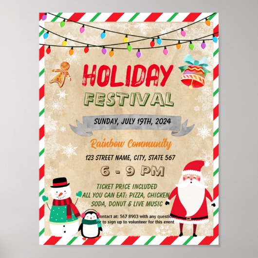 Vakantie Festival school event flyer Poster (Voorkant)