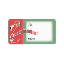 Vakantie flamingo cadeau label
