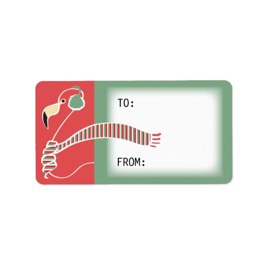 Vakantie flamingo cadeau label (Voorkant)