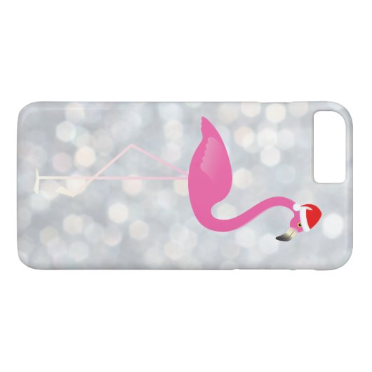 Vakantie Flamingo iPhone 7 op zilververlichting Case-Mate iPhone Case (Achterkant (Horizontaal))