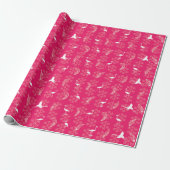 Vakantie Flamingo's Wrapping Paper - Roze Cadeaupapier (Uitgerold)