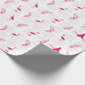 Vakantie Flamingo's Wrapping Papier - Wit (Hoek)