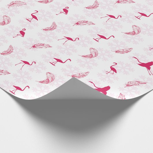 Vakantie Flamingo's Wrapping Papier - Wit (Hoek)