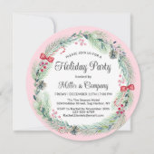 Vakantie Floral Wreats Corporate Kerstparty Kaart (Voorkant)