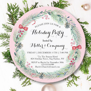 Vakantie Floral Wreats Corporate Kerstparty Kaart