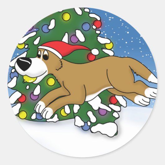Vakantie Flyball Ronde Sticker (Voorkant)