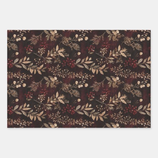  vakantie Foliage Christmas Inpakpapier Vel (Voorkant)