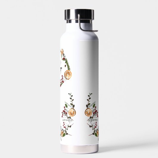 Vakantie Foliage holly sinaasappels Custom logo QR Waterfles (Links)