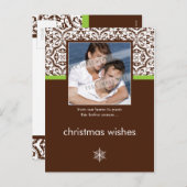 VAKANTIE FOTO BRIEFKAART :: eenvoudig damask 4P (Voorkant / Achterkant)