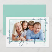 VAKANTIE FOTO elegante botanische munt vreugdevol Feestdagenkaart (Voorkant / Achterkant)