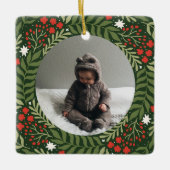 Vakantie Foto Feestelijk Bloemen Keramisch Ornamen Ornament (Voorkant)