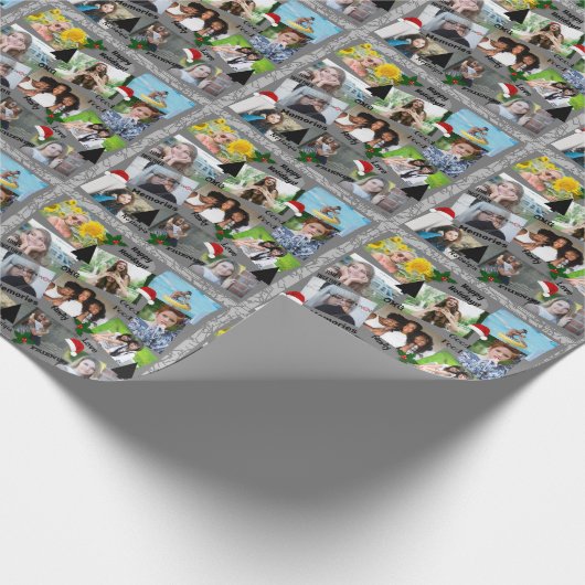Vakantie foto geschenkverpakking in grijs HAMbWG Cadeaupapier (Hoek)