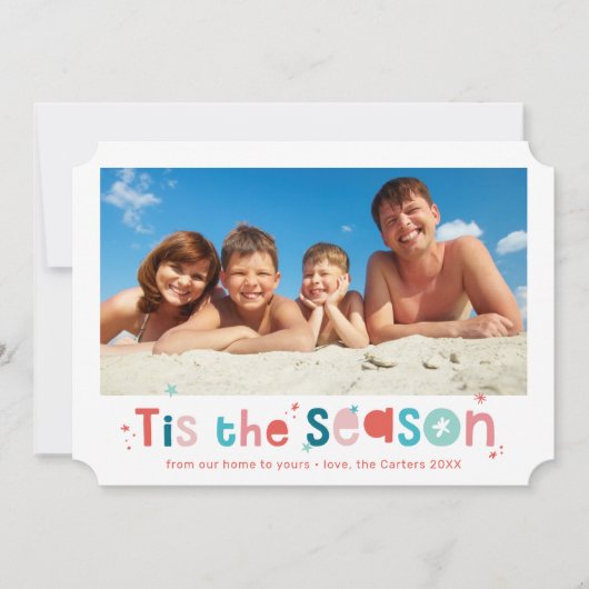 VAKANTIE FOTO kerst is het seizoen ingelijst Feestdagenkaart (Voorkant)