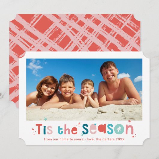 VAKANTIE FOTO kerst is het seizoen ingelijst Feestdagenkaart (Voorkant / Achterkant)