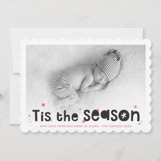 VAKANTIE FOTO leuke typografie is het seizoen cita Feestdagenkaart (Voorkant)