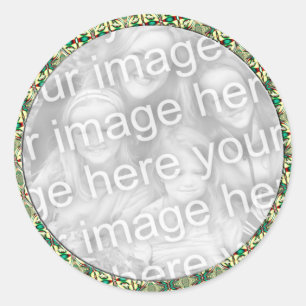 Vakantie Foto Lijst Ronde Sticker