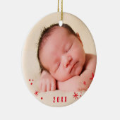 VAKANTIE FOTO ORNAMENT hand geletterd vrolijk rood (Rechts)