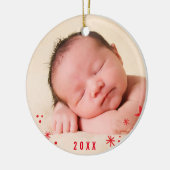 VAKANTIE FOTO ORNAMENT hand geletterd vrolijk rood (Links)