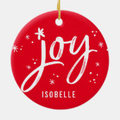 VAKANTIE FOTO ORNAMENT hand geletterd vrolijk rood (Achterkant)