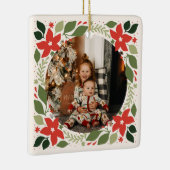 Vakantie foto Poinsettia keramisch Ornament (Rechts)
