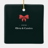 Vakantie foto Poinsettia keramisch Ornament (Achterkant)