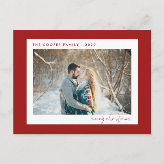 Vakantie Foto Post Card | Moderne kerst Briefkaart (Voorkant)