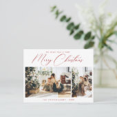 Vakantie Foto Post Card | Moderne kerst Briefkaart (Staand voorkant)