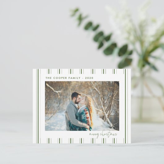 Vakantie Foto Post Card | Moderne kerst Briefkaart (Staand voorkant)