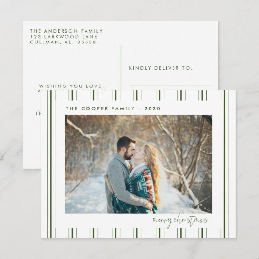 Vakantie Foto Post Card | Moderne kerst Briefkaart (Voorkant / Achterkant)