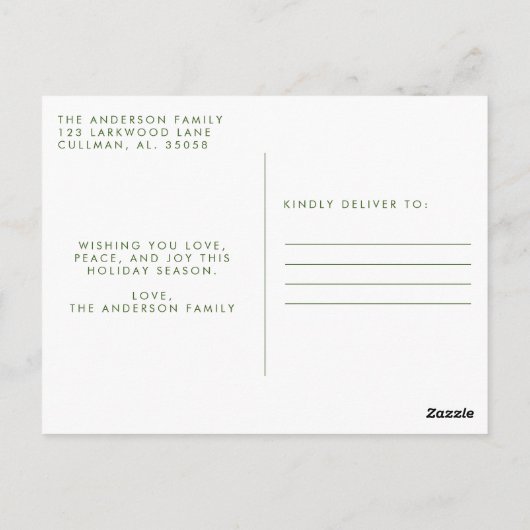 Vakantie Foto Post Card | Moderne kerst Briefkaart (Achterkant)