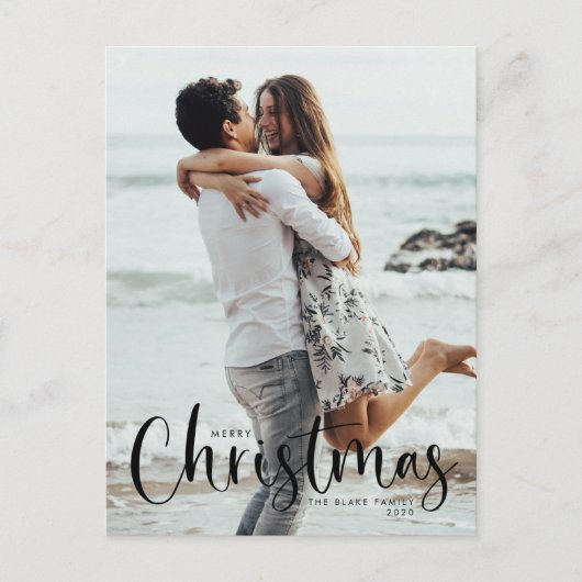 Vakantie Foto Post Card | Moderne kerst Briefkaart (Voorkant)