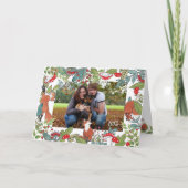 Vakantie Fotokaart Fox Schattige Christmas Woodlan Feestdagen Kaart (Voorkant)