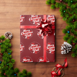 Vakantie fotokaart *Vrolijke Kerstmis Y'all* Cadeaupapier