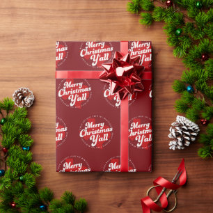 Vakantie fotokaart *Vrolijke Kerstmis Y'all* Cadeaupapier