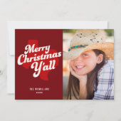 Vakantie fotokaart *Vrolijke Kerstmis Y'all* Kaart (Voorkant)