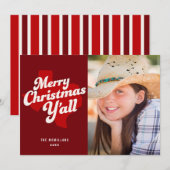 Vakantie fotokaart *Vrolijke Kerstmis Y'all* Kaart (Voorkant / Achterkant)