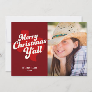 Vakantie fotokaart *Vrolijke Kerstmis Y'all* Kaart