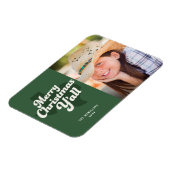 Vakantie fotokaart *Vrolijke Kerstmis Y'all* Magneet (Linkerzijde)