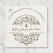 Vakantie  Franse kerstboom Bedankjes Labels (Voorkant)