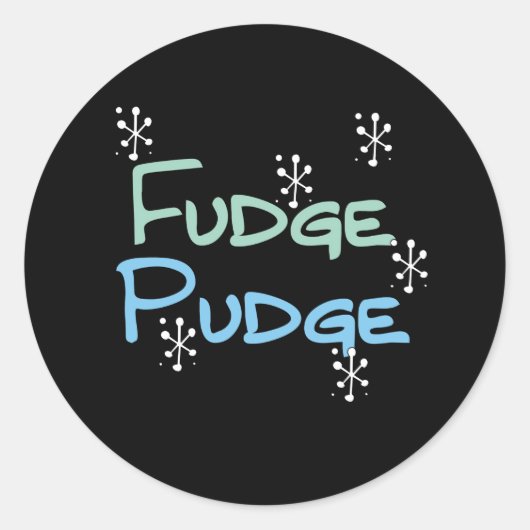 Vakantie Fudge Pudge Grappige Kerstmis Ronde Sticker (Voorkant)