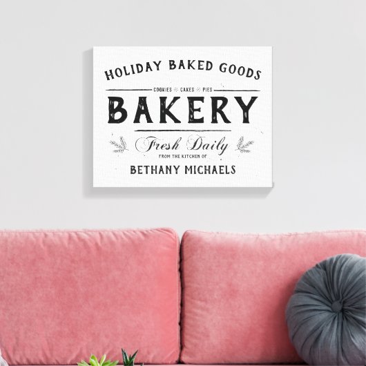 Vakantie Gebakken Goederen  Boerderij Naam Canvas Afdruk (Insitu (Woonkamer))