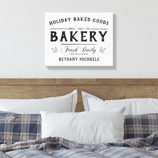 Vakantie Gebakken Goederen  Boerderij Naam Canvas Afdruk (Insitu (Slaapkamer))