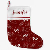 Vakantie gebladerte Trendy Designer Pattern Kleine Kerstsok (Voorkant)